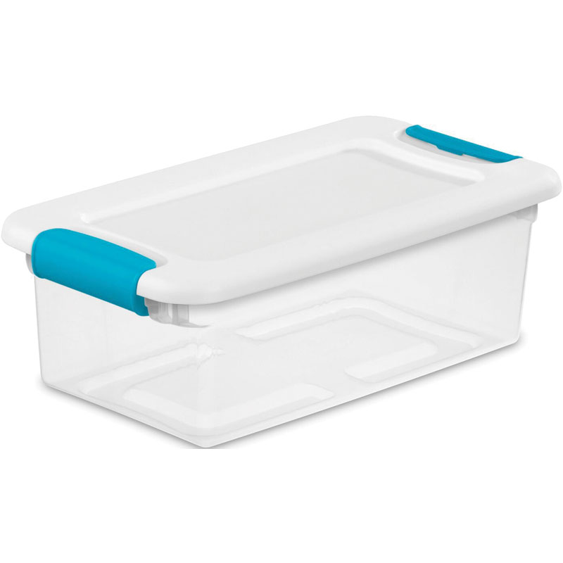 Sterilite® 6 Qt. Clear/White Latch Storage Box