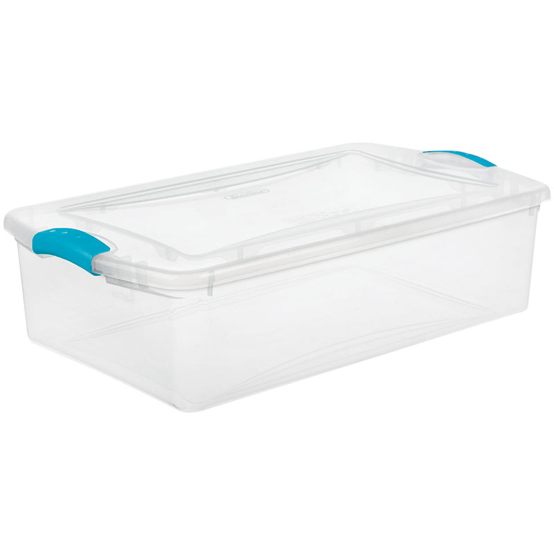 Sterilite® 32 Qt. Clear/White Latch Storage Box