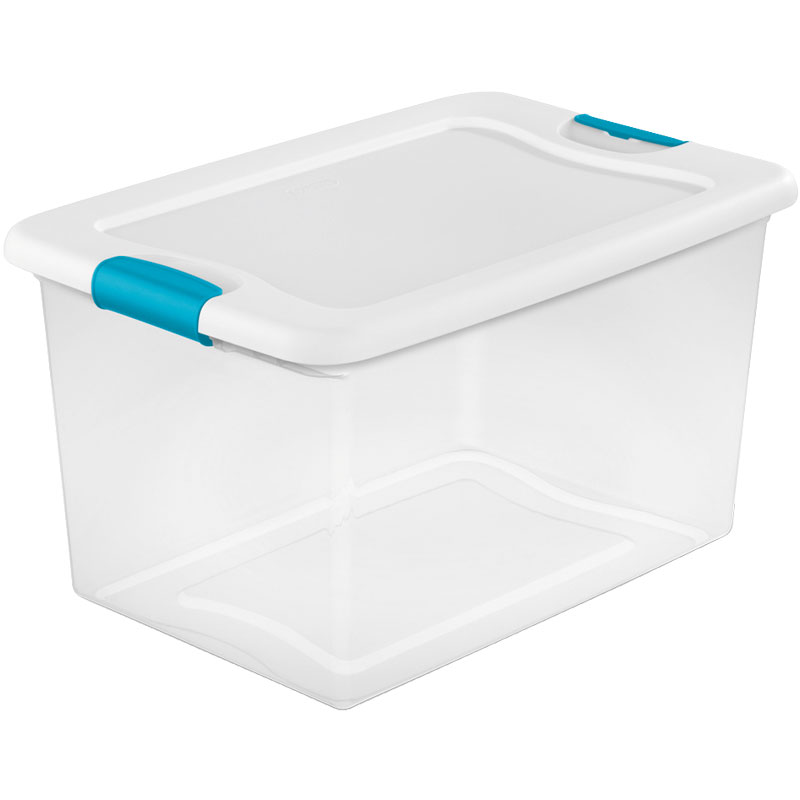 Sterilite® 64 Qt. Clear/White Latch Storage Box