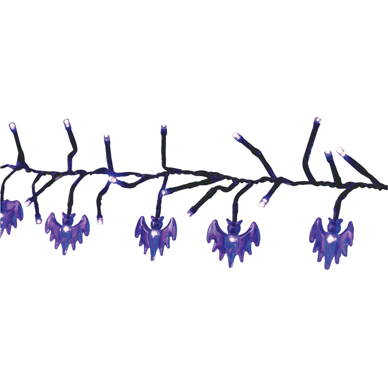 9' Purple LED Bat Garland Lights