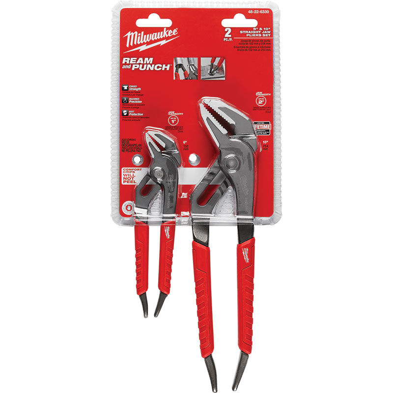 2-Pc. Milwaukee® 6" & 10" Straight Jaw Pliers Set