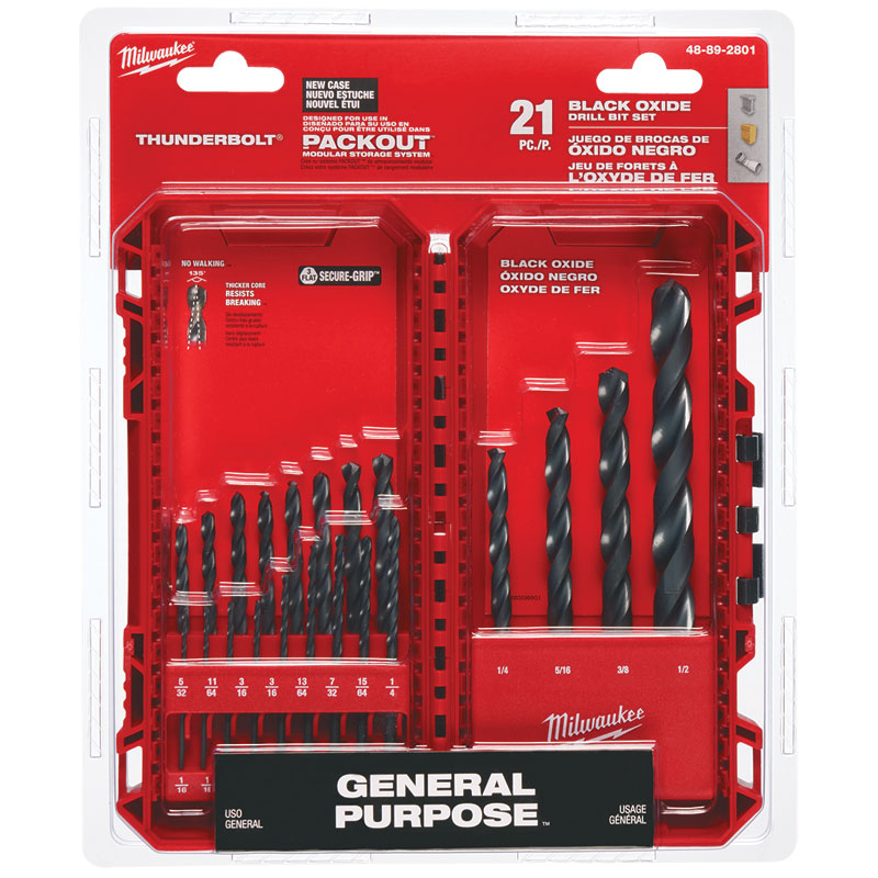 Milwaukee® 21 Pc. Thunderbolt Black Oxide Drill Bit Set