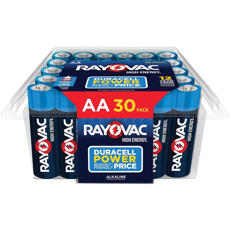 30 Pk. Rayovac High Energy AA Alkaline Batteries