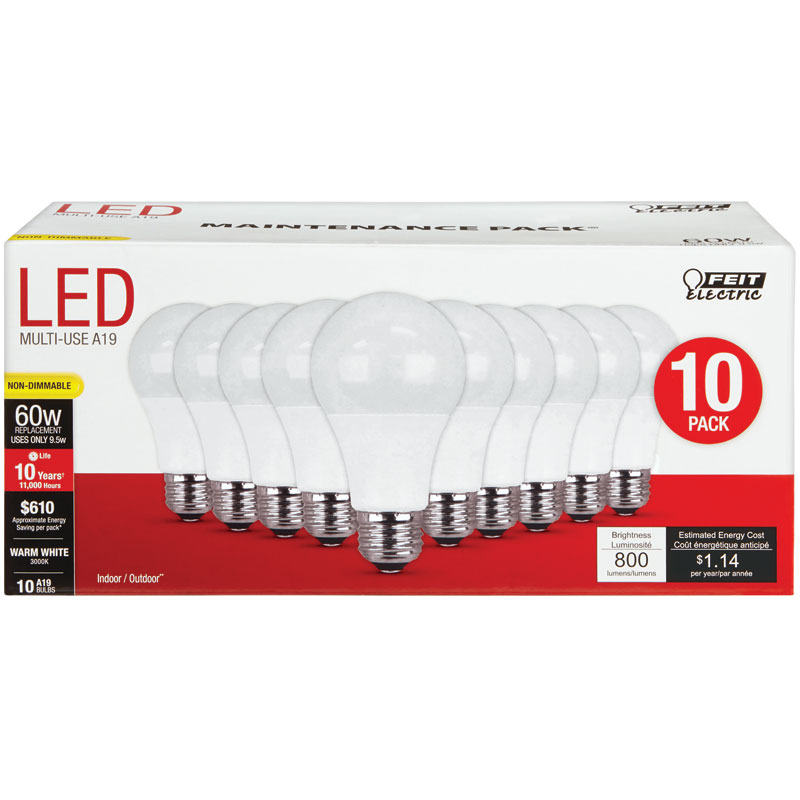 Feit Electric® 9.5W LED Bulbs, 10/Pk.