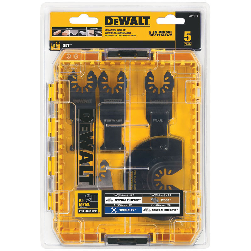 DeWalt® 5 Pc. Universal Fitment High Speed Steel Oscillating Accessory Kit