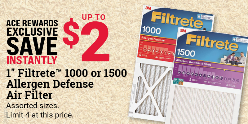 1" Filtrete™ 1000 or 1500 Allergen Defense Air Filter